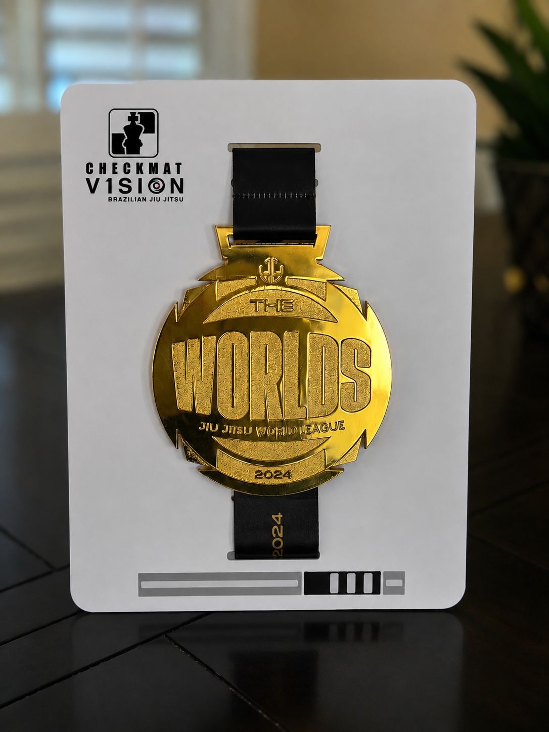 Personalized Jiu Jitsu Medal Display | Desktop Stand | Wall Mount | belt color / stripes | Judo | Wrestling