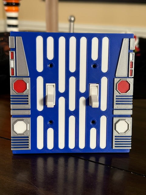Star Wars inspired - Light Switch Cover Plate - 2 Gang - R2D2