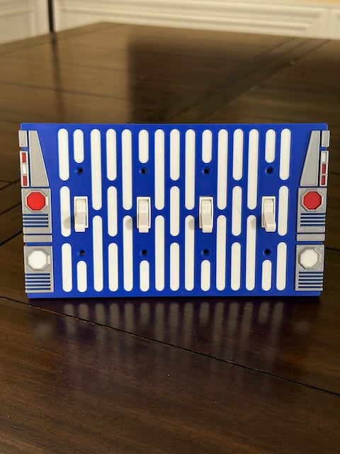 Star Wars inspired - Light Switch Cover Plate - 4 Gang - R2D2