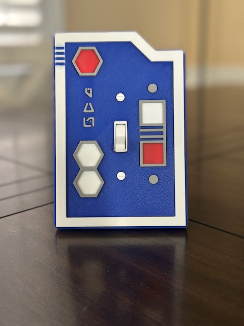 Star Wars inspired - Light Switch Cover Plate - Single Flip - R2D2