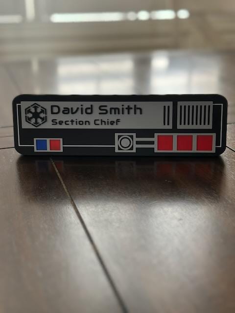 Star Wars inspired - Name Plate - Desktop Plaque - Wall Plaque - Customizable with your name and title
