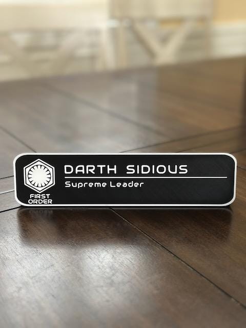 Star Wars inspired - Slim - Name Plate - Desktop Plaque - Wall Plaque - Customizable with your name and title