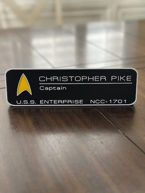 Star Trek inspired - Name Plate - Desktop Plaque - Personalize with your name and rank