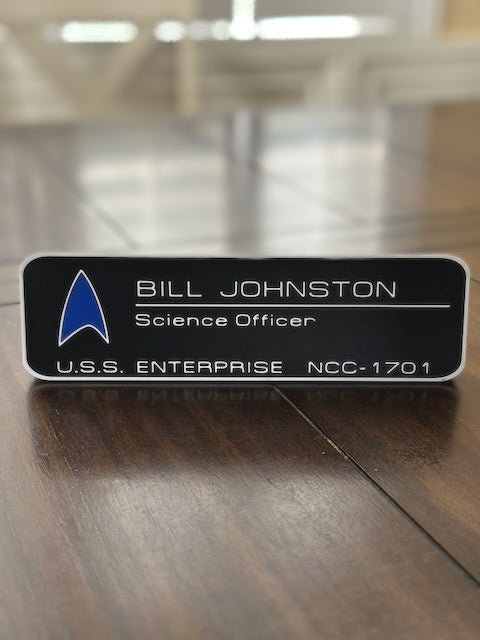 Star Trek inspired - Name Plate - Desktop Plaque - Personalize with your name and rank