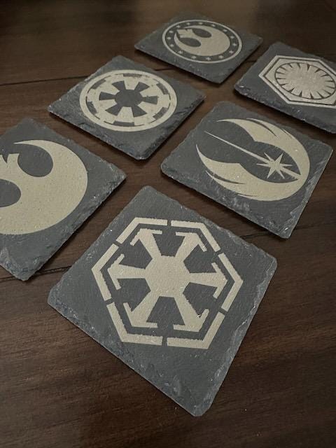 Star Wars inspired Coaster Set - 6 pc Slate