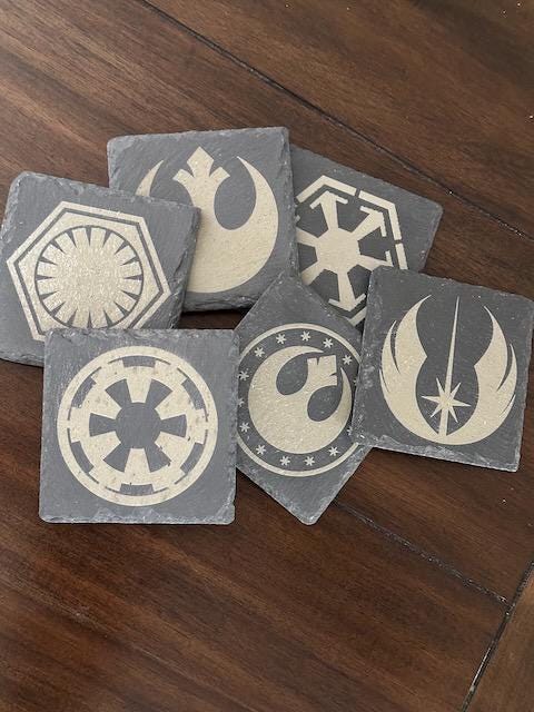 Star Wars inspired Coaster Set - 6 pc Slate