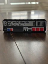 Star Wars inspired - Name Plate - Desktop Plaque - Wall Plaque - Customizable with your name and title