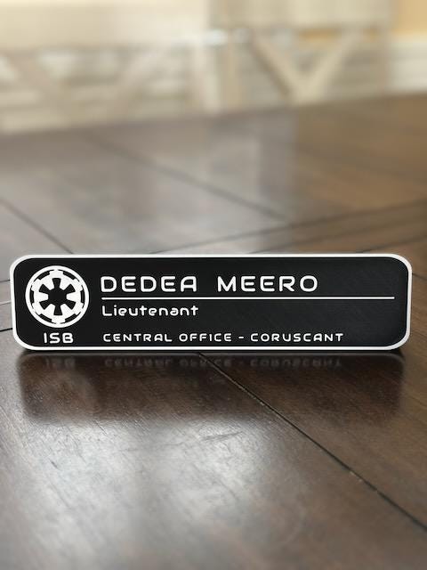 Star Wars inspired - Slim - Name Plate - Desktop Plaque - Wall Plaque - Customizable with your name and title