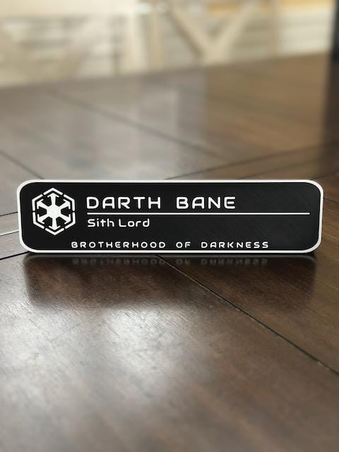 Star Wars inspired - Slim - Name Plate - Desktop Plaque - Wall Plaque - Customizable with your name and title