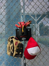 Personalized Dugout Organizer | Baseball Fence Gear Holder | Bat Helmet Glove Drink Holder | Fence Hanger | Dugout Caddy