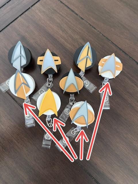 ST TNG ToS - Badge Reel, Nurse Badge Reel,  Retractable ID Holder