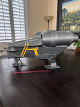Massive 33 Inch Razor Crest Model | Interlocking Screw-Together Mandalorian Ship | Metallic Silver or Flat Gray Unpainted Toy Prop Kit