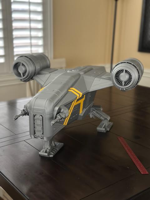 Massive 33 Inch Razor Crest Model | Interlocking Screw-Together Mandalorian Ship | Metallic Silver or Flat Gray Unpainted Toy Prop Kit