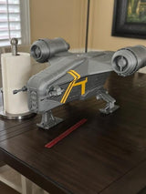 Massive 33 Inch Razor Crest Model | Interlocking Screw-Together Mandalorian Ship | Metallic Silver or Flat Gray Unpainted Toy Prop Kit